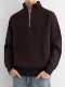 Designed pure cotton half-zip stand-up collar sweater for men in autumn and winter retro loose thickened sweater warm sweater