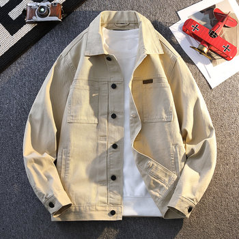 Spring and Autumn Denim Jacket for Men, Cool and Casual, Pure Cotton, Youth Workwear Jacket, Loose Fit, 2025 New Trendy Men's Brand