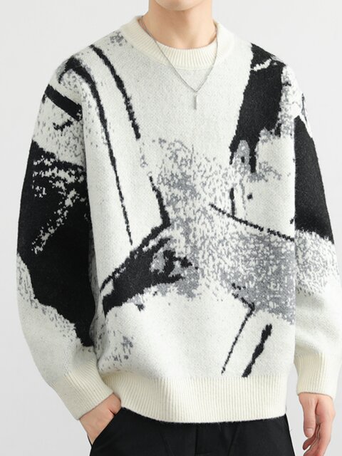 Men's lazy pullover sweater autumn and winter 2024 new design top sweater base layer sweater