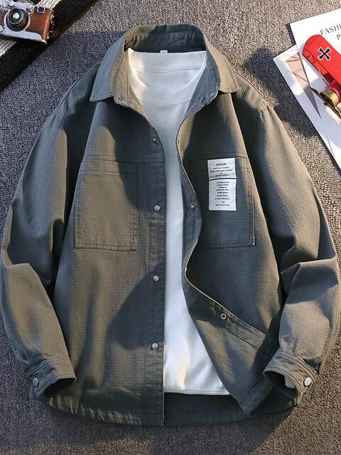 Long-sleeved shirt men's pure cotton jacket spring and autumn youth tops workwear Japanese sun protection 2025 new versatile shirt