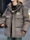 90 white duck down jacket boys winter thin thickened hooded youth trendy brand short work jacket black