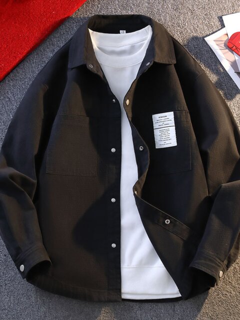 Long-sleeved shirt men's pure cotton jacket spring and autumn youth tops workwear Japanese sun protection 2025 new versatile shirt