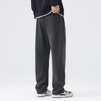 American-Style Heavyweight Sweatpants for Men, Trendy Brand, Casual and Relaxed Fit, Loose Versatile Straight-Leg Sports Pants for Teenagers