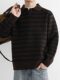 High-end retro sweater men's POLO collar striped contrast pullover jacket men's autumn and winter heavy bottoming sweater