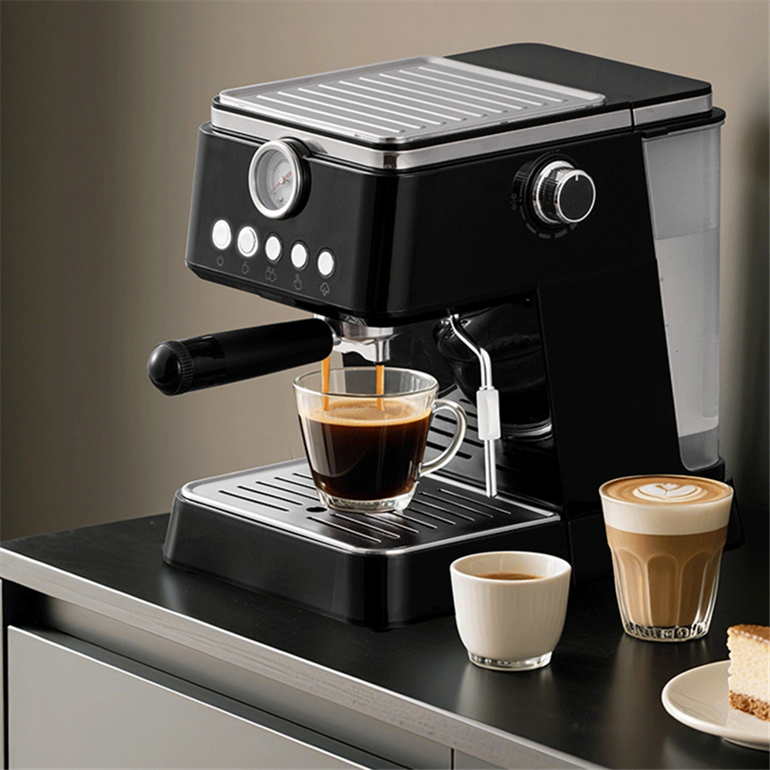 Italian Semi-Automatic Coffee Machine with High-Pressure Extraction, Home Espresso Machine with Milk Frothing Pump and Pressure Coffee Maker All in One