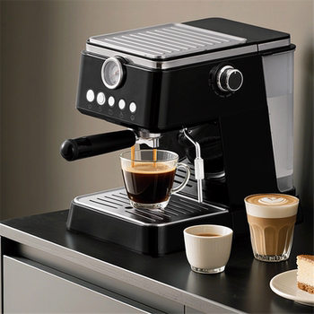 Italian Semi-Automatic Coffee Machine with High-Pressure Extraction, Home Espresso Machine with Milk Frothing Pump and Pressure Coffee Maker All in One