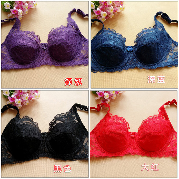 Mùa hè siêu mỏng gợi cảm ren rắn màu đồ lót nữ tập hợp phần mỏng áo ngực thoáng khí hai bộ đồ bơi đẹp