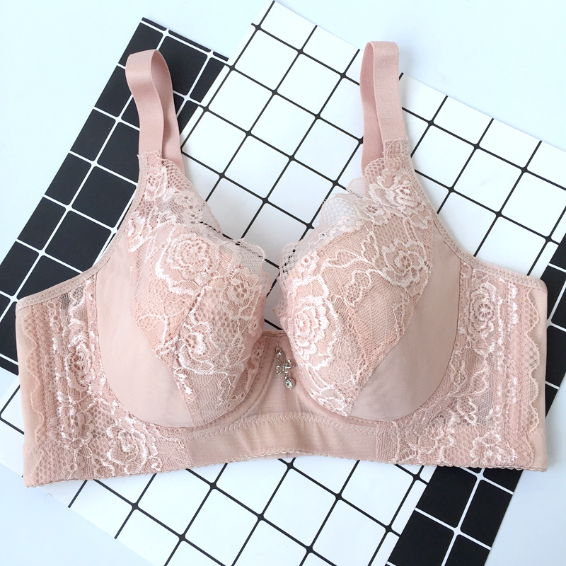 Không có bọt biển siêu mỏng Bra Full Cup Big vú lớn Tập hợp điều chỉnh Bộ sưu tập vú Lady Đồ lót Bra quần lót đùi
