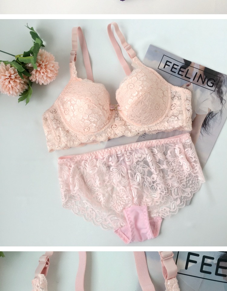 Mùa hè áo ngực mỏng ren gợi cảm cô gái nhỏ đồ lót đặt đồ lót ngực nhỏ tập hợp trên áo ngực đồ lót hàng hiệu