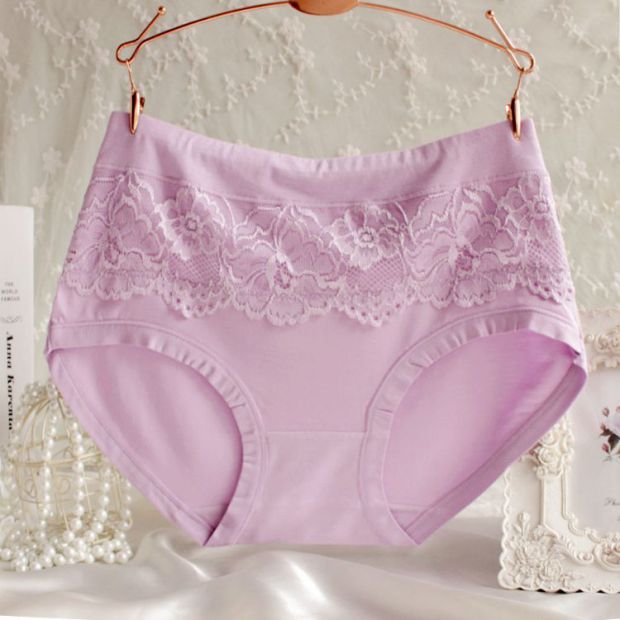 Modal sợi tre ren giữa eo kích thước lớn không có dấu vết tam giác nữ đồ lót hơn cotton thoải mái quần lót nữ