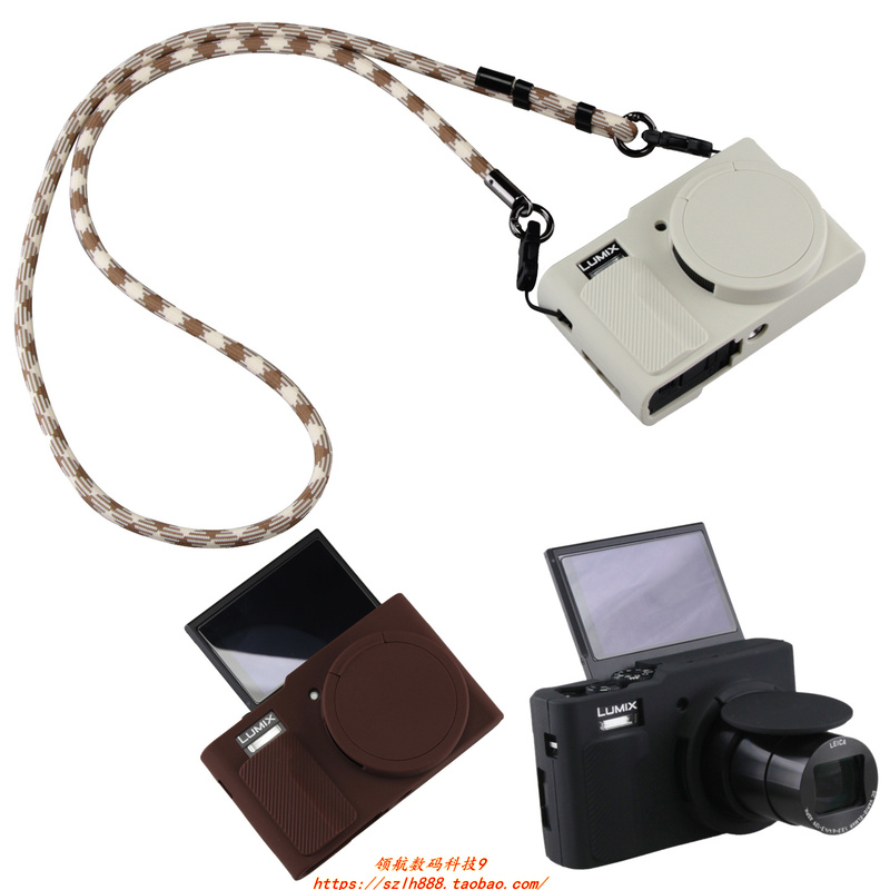 Suitable for Panasonic Dc-Zs99Gk Tz99 Protective Case Silicone Camera Bag Shell Crossbody Shoulder Neck Strap