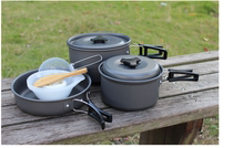 875G 2-3 person set pot DS-300 camping set pot outdoor non-stick pan tableware
