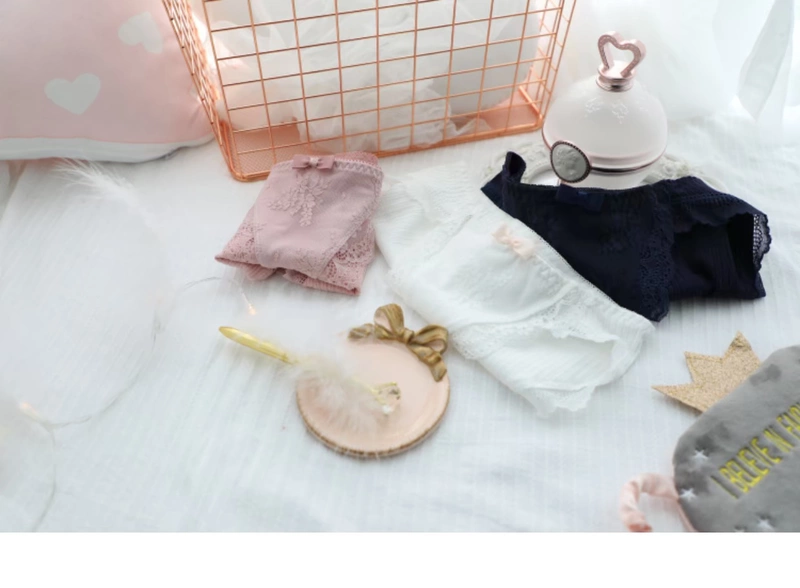 Nhật Bản sợi tươi nguyên chất cotton gợi cảm thêu ren Tòa án Pháp giữa eo cotton tinh khiết đồ lót phong cách châu Âu phụ nữ - Nam giới