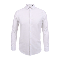 (XEE Mall Same Type ) New men's white cotton sleeve shirt to work professional pure-color shirt