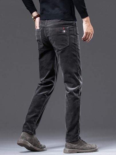 高端灯芯绒男裤2025新款秋冬直筒大码休闲裤男士修身百搭商务裤子