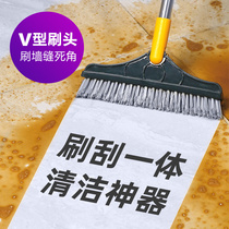 Two-in-one toilet ground seam brush artifact long handle brush toilet bathroom hair wash cleaning tile floor brush