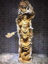 Muyu root carving factory Panasonic Yulong Guan Yu Guan Erye statue living room office ornaments direct sales