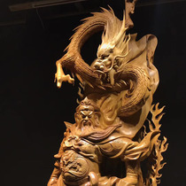 Muyu root carving factory cliff Cypress three-legged Guan Gongguan Erye Guan Yu living room Club office ornaments direct sales