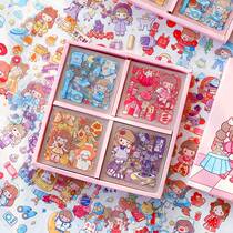 100 boxes of boxed handbill stickers Cute Cartoon Teenage Hearts Creative Hands books Decorative Pet pet transparent paste