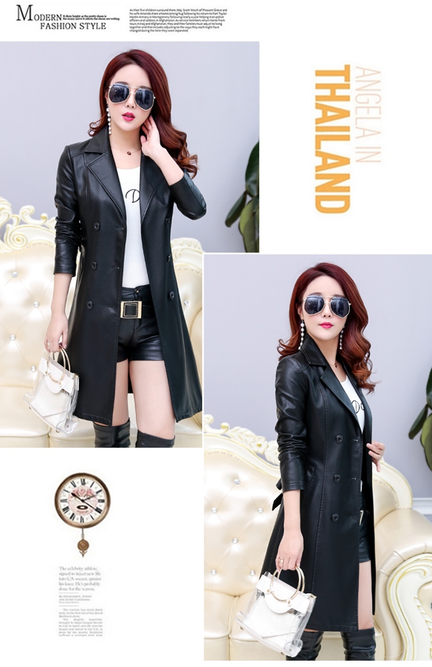 2018 da thật của phụ nữ dài phần mùa thu đông mới phiên bản lớn Hàn Quốc của chiếc áo khoác mỏng gió tự canh da áo bomber da