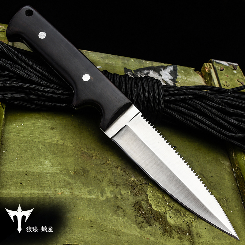 Wolf's Grey Fighting Tactical Knife Small Knife Sharpened High Hardness Cutter Body Outdoor Survival Knife Field Straight Knife Water Fruit Knife