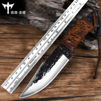 Wolf mountain outdoor knife sharp knife portable tritium gas knife Tibetan straight knife open edge saber field survival knife self-defense