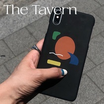 TheTavern design Sunrise iphonexmax mobile phone case geometric color block Black dirt-resistant half pack