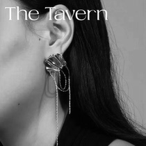  TheTavern Niche independent designer Personality Simple asymmetrical Express Kink 925 Silver Earrings