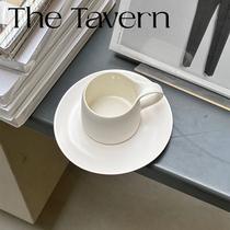 TheTavern niche independent designer handmade 3co frosted ceramic coffee cup saucer set breakfast cup