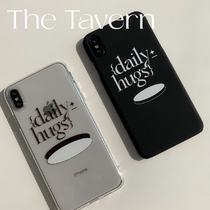TheTavernxMonbraee daily hugsiPhone black hand oil sense transparent mobile phone case