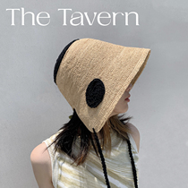 TheTavern Korean MISUABARBE 21SS retro tether Raffi grass woven wide brimmed hat sunshade hat