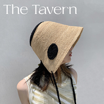 TheTavern Korea MISUABARBE 21SS Retro tether raffia woven wide-brimmed hat visor hat