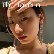 TheTavern FANGFANGMARCEAU Design Platinum Gem Waterfall Tassel Long Earrings Earrings