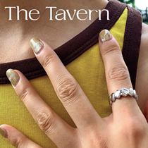 TheTavern TOGGLER original design Personality simple square gem set adjustable silver ring