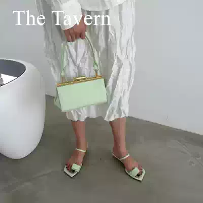 TheTavern Korea Reike Nen spot design 3 color Layer Flip-Flops lizard leather slippers
