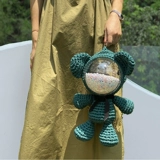 Акриловая вязаная сумка ручной работы, рюкзак, трикотажная сумка через плечо, набор материалов, с медвежатами, «сделай сам»