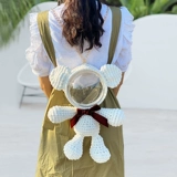 Акриловая вязаная сумка ручной работы, рюкзак, трикотажная сумка через плечо, набор материалов, с медвежатами, «сделай сам»