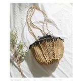 Соломенная плетеная пляжная сумка на одно плечо, 2019 года