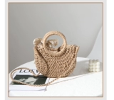 Соломенная сумка через плечо с бантиком, сумка на одно плечо, портативная пляжная корзина