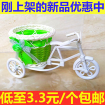 European rattan bicycle small flower wedding banquet desktop decoration wedding dessert confused doll decoration props