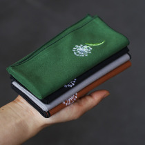 Thin cotton embroidery water absorbent tea towel tea art tea cloth Chinese style tea mat kung fu tea ceremony accessories tea plate clean rag