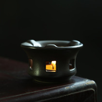 Japanese-style copper rust glaze coarse pottery dry-burning table ceramic teapot candle cooking tea stove base ceramic small temperature Tea Ware