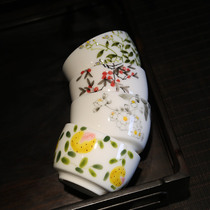 Jingdezhen Master Cup hand-painted single Cup ceramic tea cup retro flower and bird tea cup single kung fu tea cup
