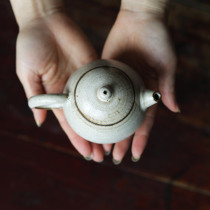 Handmade coarse pottery teapot kung fu tea set retro Zixi pot powder lead pot black pottery pot tea maker