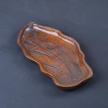 Coarse Pottery imitation wood-fired tea tray retro handmade dry bubble plate Japanese reduction tea tray tea pot pad ceramic tea set