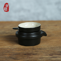Donglei tea ware Zen wind black pottery tea leak tea filter handmade ceramic filter kung fu tea ceremony net filter tea set accessories