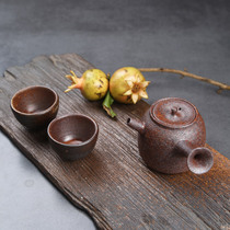 Tough Pottery handmade firewood-fired teapot Japanese retro urgently needs pot ceramic simple side pot home kung fu tea set single pot