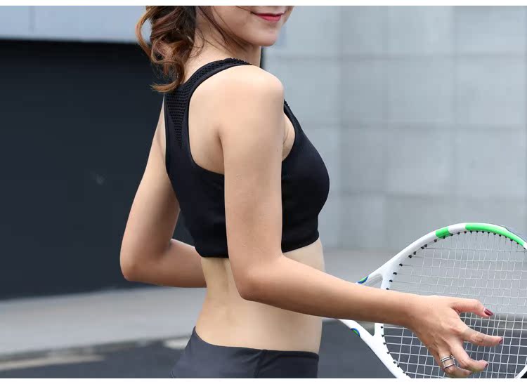 Ba lớp dệt thể thao rỗng đồ lót nữ tập thể dục vẻ đẹp trở lại sốc áo ngực áo ngực áo ngực khô nhanh không có vòng thép mùa hè áo ngực thể thao tốt