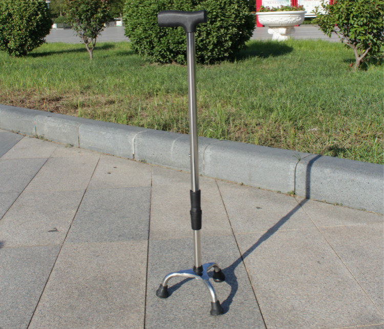 Stainless Steel Triangle Walking Stick Three-Foot Cane Old Man Walking Stick 8 8-gear Telescoping adjustable Geriatric walker