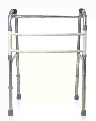 Folding telescopic stainless steel for the elderly with physical and mental disabilities wheeled walker l elderly four-corner crutch Walker
